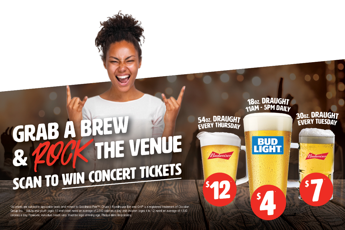 Read more about the article Chuck’s Roadhouse concert ticket giveaway.